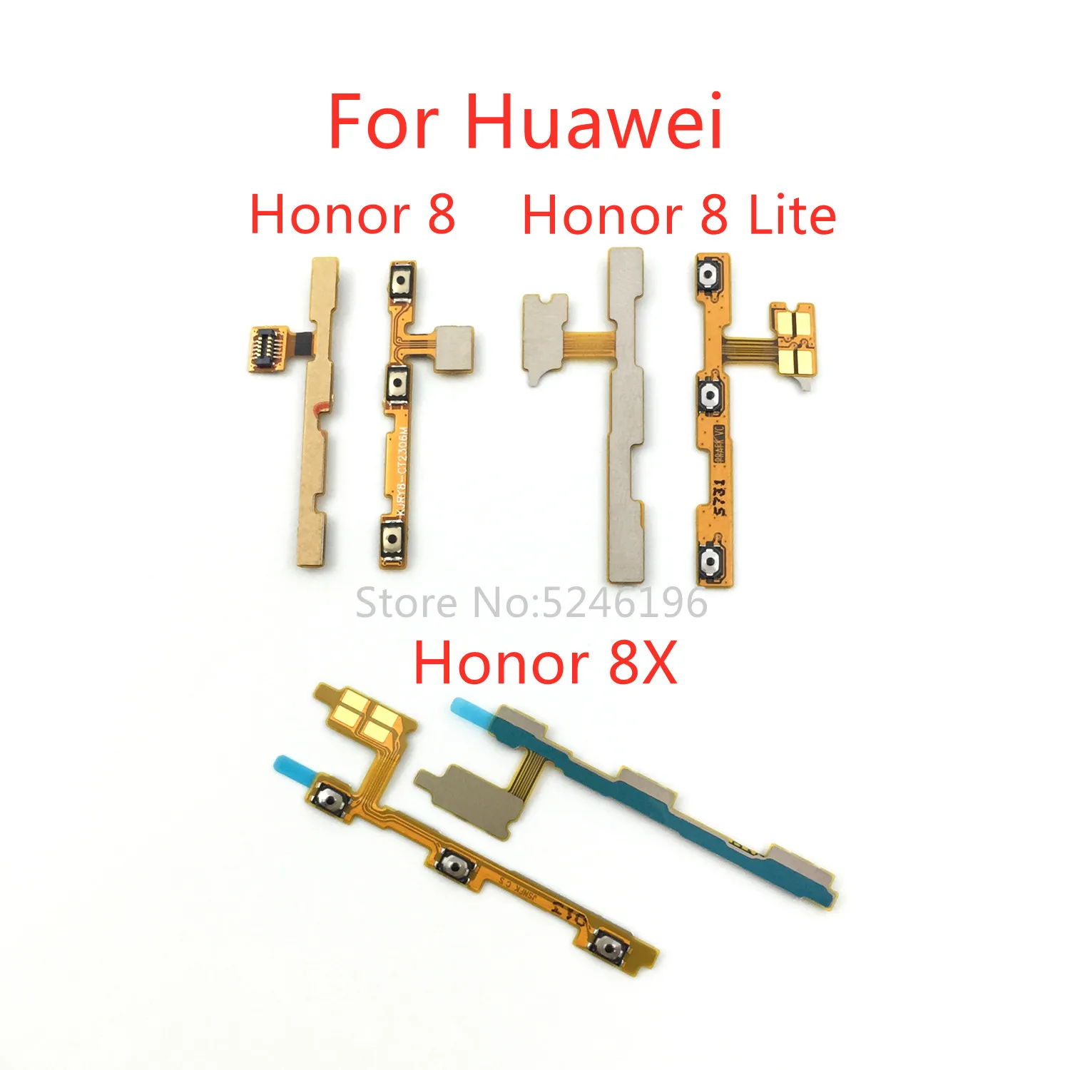 1pcs Power On / Off key Mute Volume Button Ribbon Flex Cable For Huawei Honor 8 Honor 8 Lite Honor 8X Replace Part.