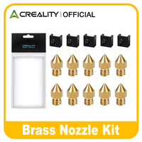 Creality 3D Printer Nozzle Kit 10PCS MK8 Brass Nozzle 0.1/0.2/0.4/0.6/0.8/1.0mm CR Silicone Sleeve for Ender-3/Ender 5/CR-6