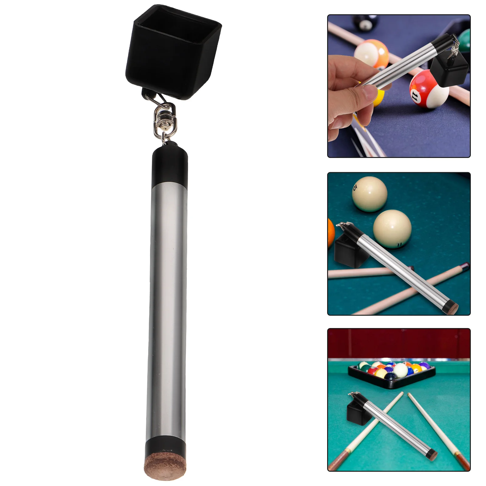 

Billiard Chalk Holder Powder Box Metal Polishing Pool Table Accessories Durable Shock Absorbing Portable Snooker Cue