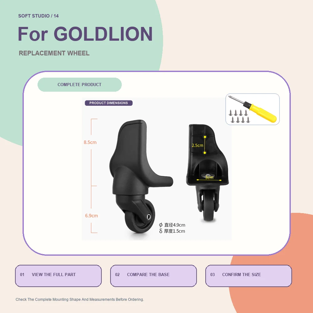 Wear Resistant Suitcase Wheel For Goldlion For American Tourister Durable Smooth Rolling Luggage Part