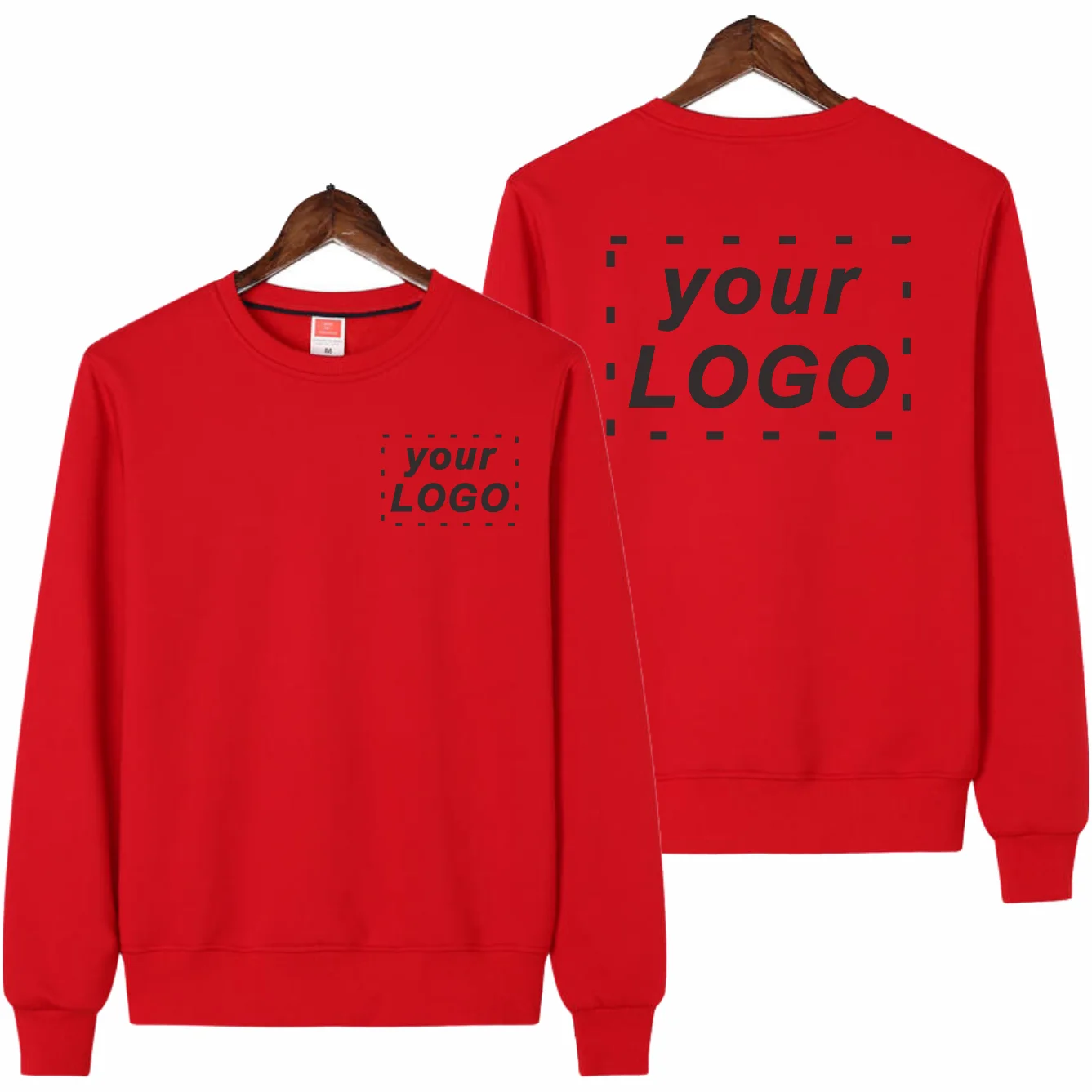 Men's Casual Sweater Custom Printed Embroidery Company Logo Clothing Solid Color Pullover Fashion Winter Casual Sweatshirt 4xl