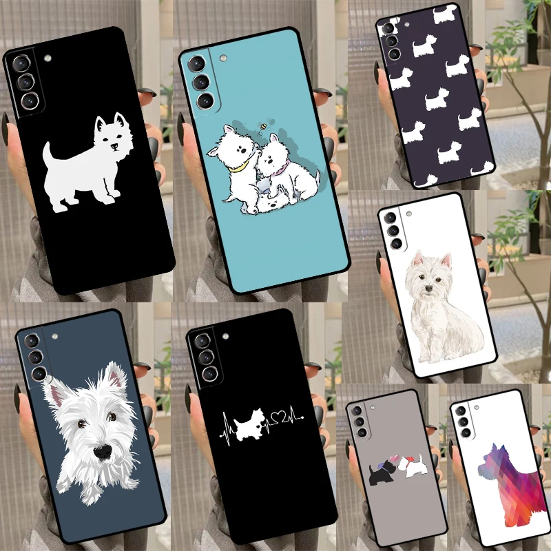 West Highland Terrier Westie Case For Samsung Galaxy S22 Ultra S21 S20 FE S8 S9 S10 Plus Note 10 20 S23 Ultra Back Cover