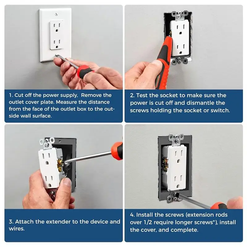 A98E-New 1/2 Inch Outlet Box Extender Electrical Outlet Extender For Electrical Boxes And Electrical Outlets, Building