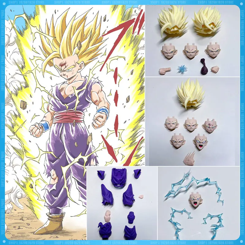 NUEVO KO Dragon Ball HM&AIR HA006 008 0010 Son Gohan SSJ2 Escultura de Cabeza con Efectos Especiales Figura de Acción de Anime Modelo Tallado de Cabeza