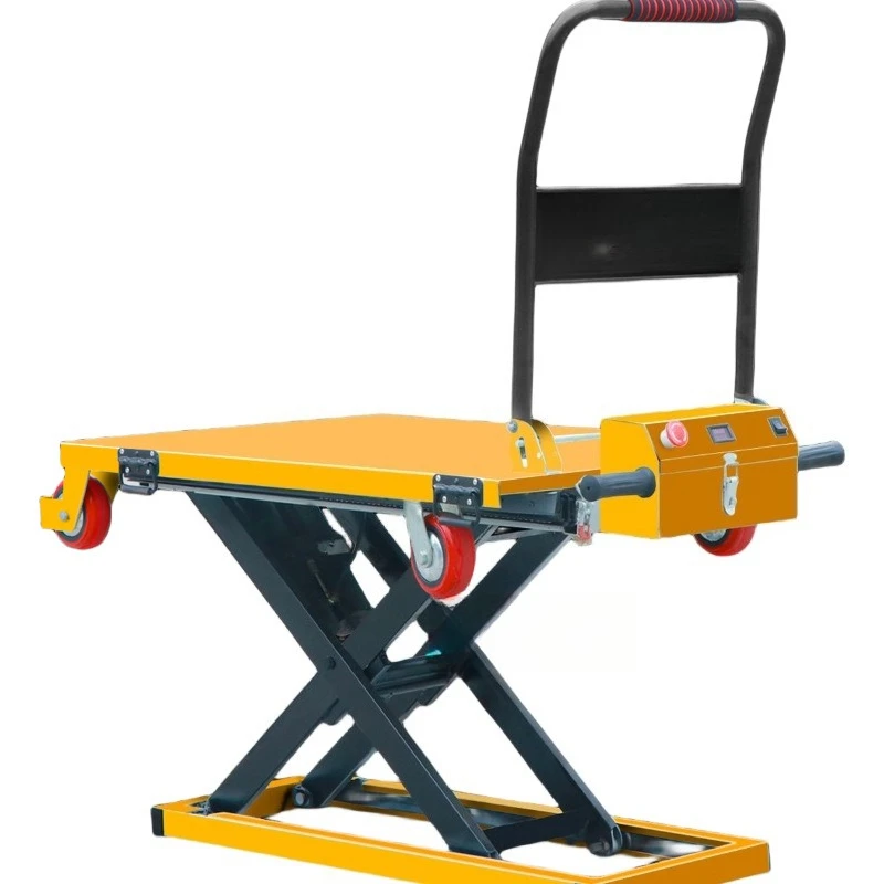 

Portable electric hydraulic lift truck loading and unloading scissors with cargo forklift