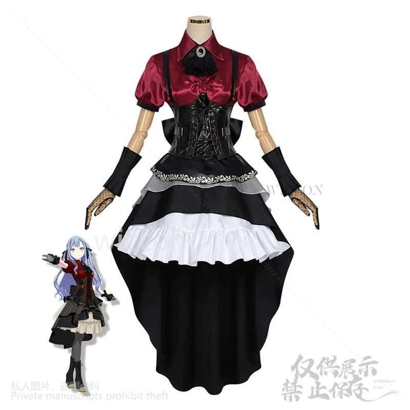 Réplique BanG de jeu d'anime Costume Cosplay Togawa Sakatm, c'est MyGO!!! Perruque de Robe Lolita de Style Gothique Personnalisée, pour Fille et Femme