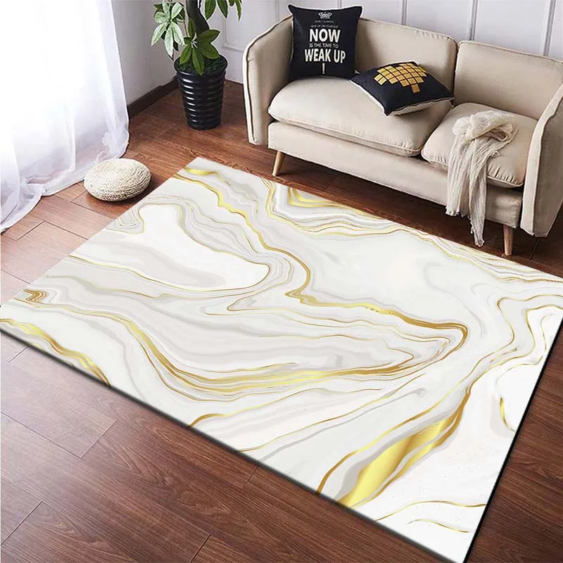 17 Pattern Marble Texture Square Rugs for Bedroom Kid Boy&girl Room Home Decoration Cool Floor Mats Living Room Carpets Non-slip