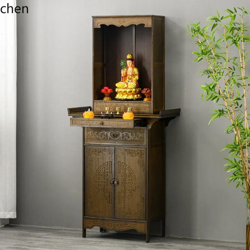 ZML Elevated Altar Incense Table Buddha  Home Modern Offering Table New Chinese Style God of Wealth Altar Cabinet Altar