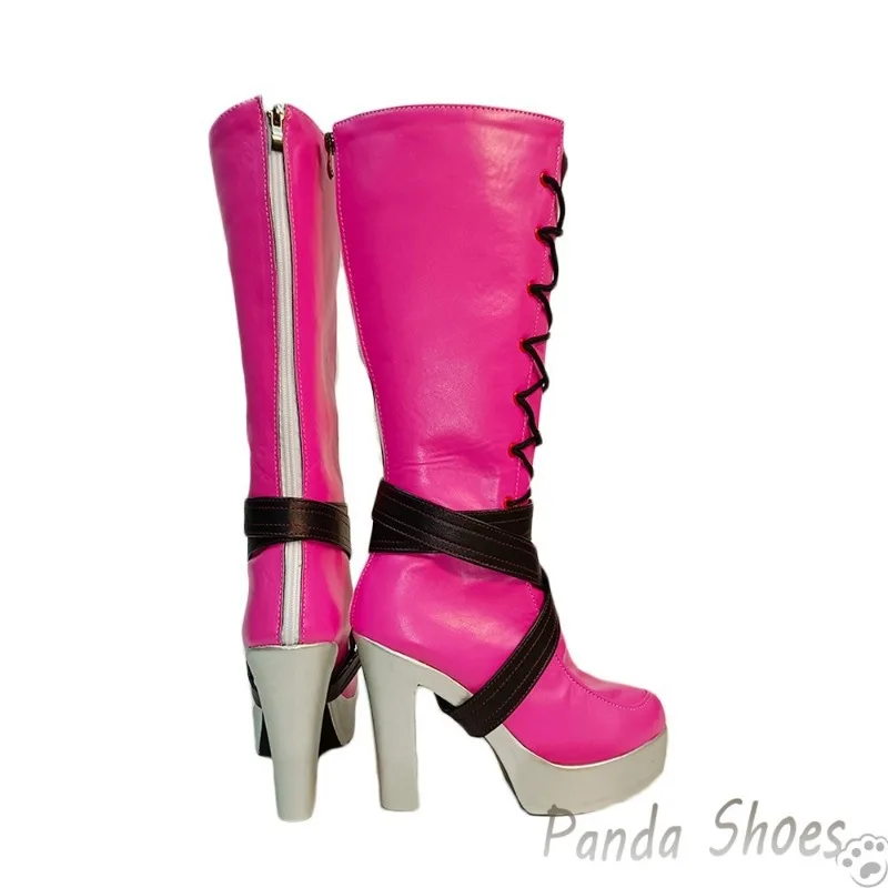 Monster High Draculaura Sapatos Cosplay, Anime Game Cos, Botas Longas, Traje de Cosplay Quadrado, Sapatos para Festa de Halloween