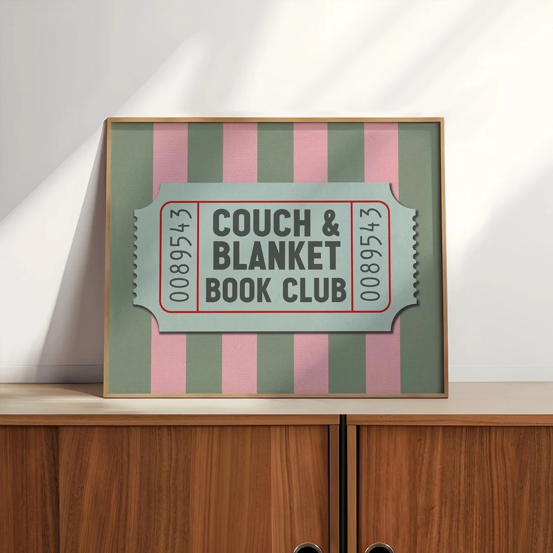 Modern Couch & Blanket Book Club Quotes Ticket Wall Art Print Canvas Painting Poster Picture For Living Room,Bedroom Home Decor