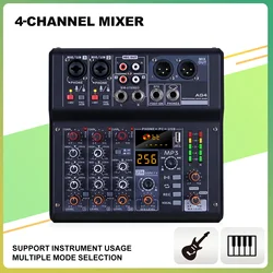 4 channel Mixer 256DSP DJ mixer USB Audio Mixer MP3 computer + Phantom source 48V for Karaoke Family Stage Recorder