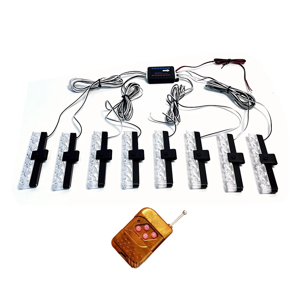 6LED Car Bumper Grille Light telecomando senza fili luci stroboscopiche di emergenza della polizia avvertimento di pericolo del veicolo lampada di segnale lampeggiante