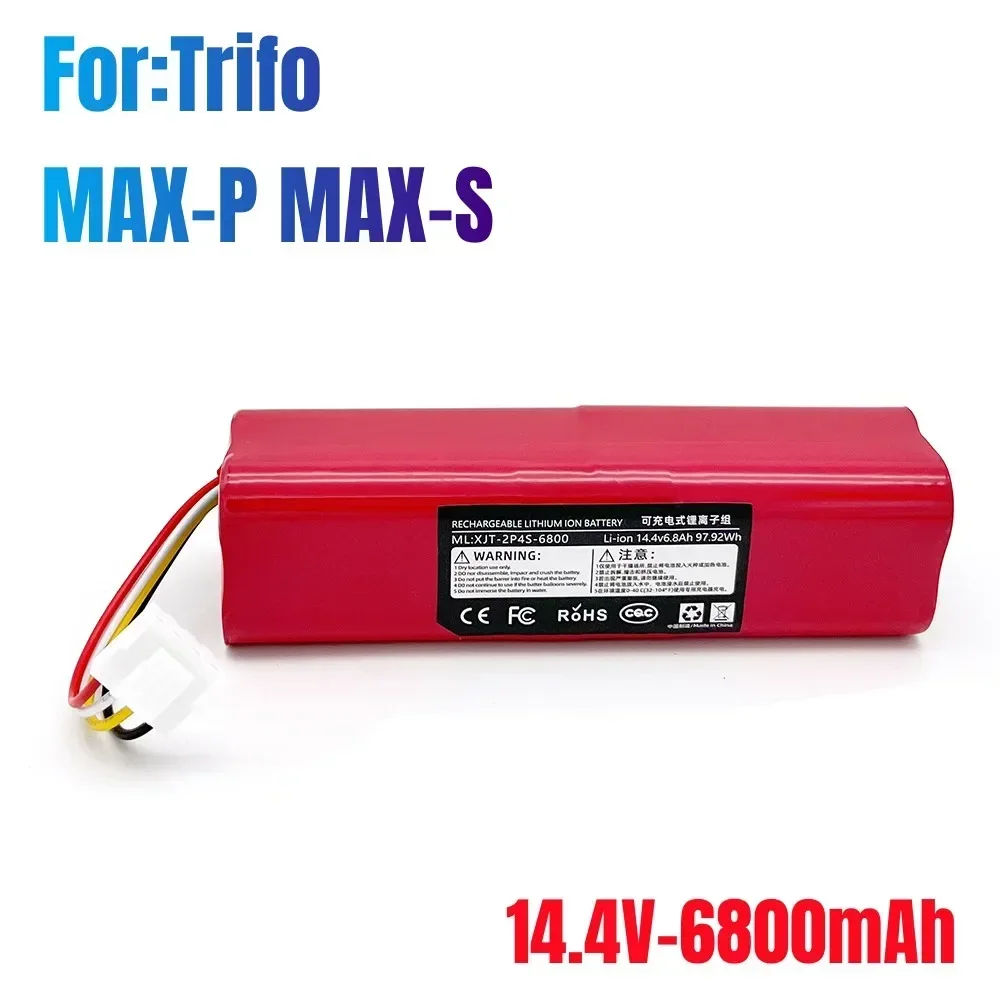 Imagem -03 - Bateria para Trifo Max-p Max-s Robot Limpador Inteligente 14.4v 6800mah 100 Novo Inr18650 Sun-inte2784s2p