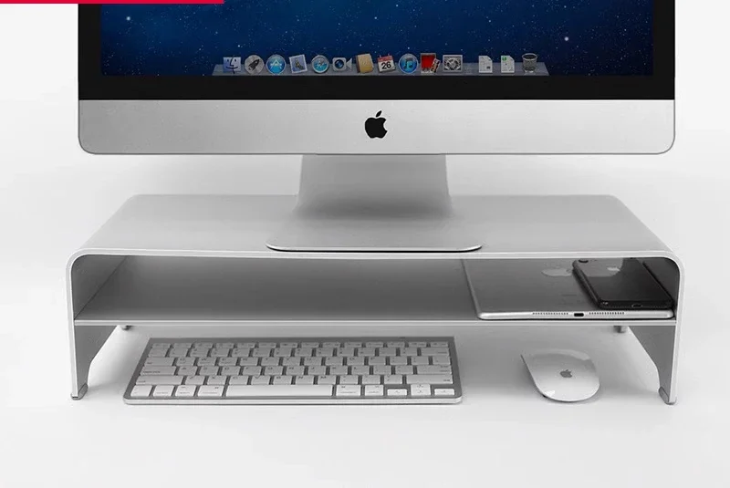 全金属ブラケット IMAC 金属デスクトップキーボード収納ラックベースコンピュータモニター高さ調整スタンド