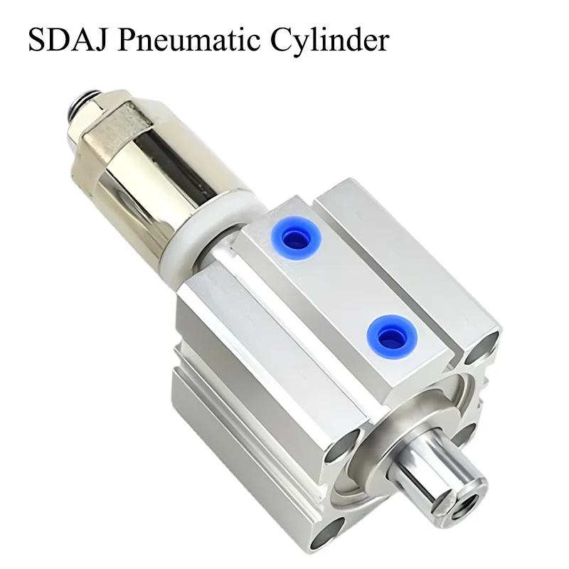 SDAJ 20/25/32/40/50/63/80/100 SDAJ Pneumatic Cylinder Double Acting Piston Aluminum Alloy Adjustable Stroke mm Thin Air Cylinder