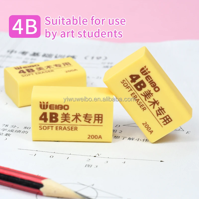 WB-3351 30PCS SET 4B Art Painting Kawaii Cute Pencil Utility Eraser Student Sketch Drawing Soft Rubber Erase