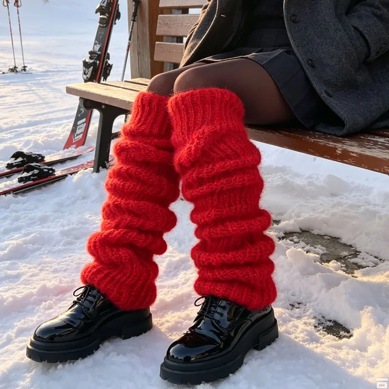 1/2/4Pairs Extra Thick Slouchy Leg Warmers Oversized Knit Socks for Home Sleep Lounge Relax Cozy Comfort Winter Wear