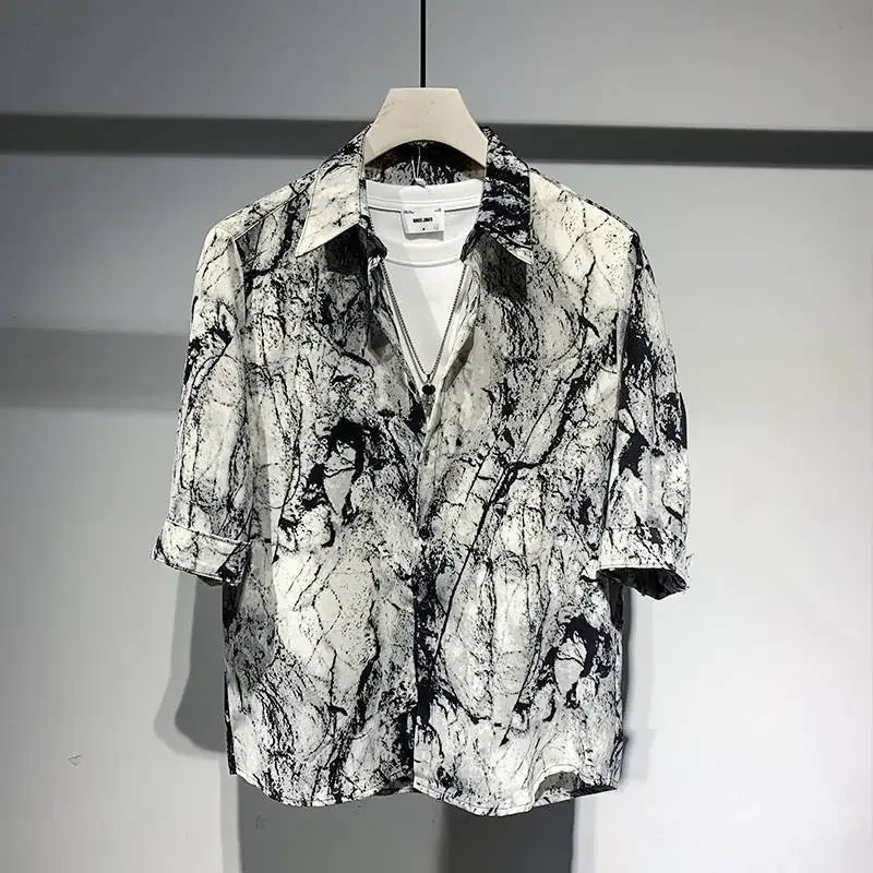 Shirts for Men Half Sleeve Hawaiian Man Shirt Cheap Brand Summer Fashion 2024 New in Original Tops Social Trendyol Korean Style