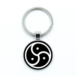 Bdsm Triskelion Symbol portachiavi Cabochon in vetro portachiavi borsa portachiavi per auto portachiavi Charms gioielli regali