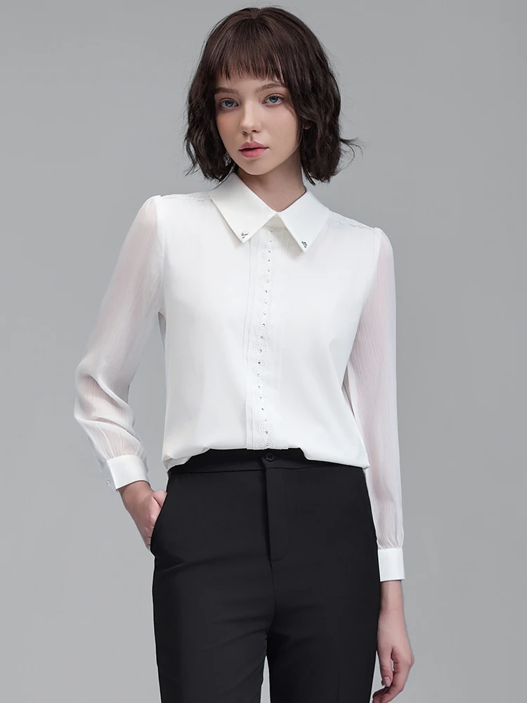 

AIyssa Модная профессиональная женская рубашка с длинными рукавами, изысканная элегантная, мягкая удобная. Осень-зима 2025: новые стили.