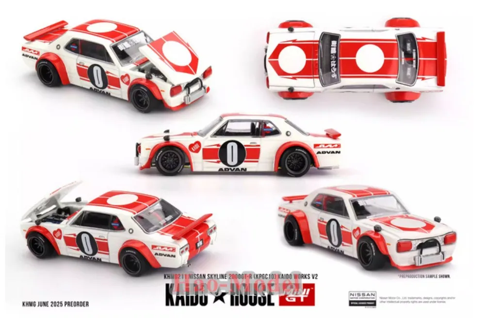 

Модель автомобиля Kaido House MINIGT 1/64 Skyline 2000GTR KPGC10 из литого сплава, подарок, красный цвет