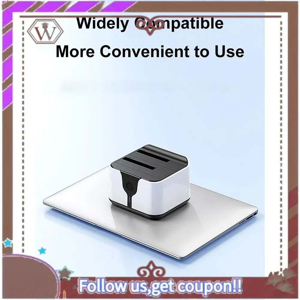 ABBG-Dual Bay HDD Docking Station One Click Offline Clone SATA To USB 3.0 HDD Docking Station For 2.5/3.5Inch SSD HDD