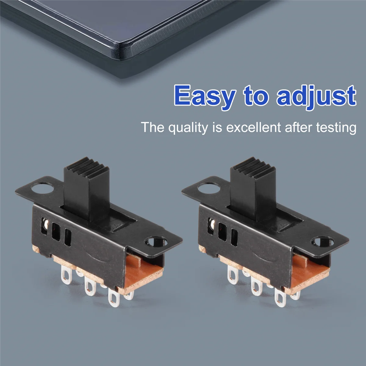 SCYA 10Pcs High Knob 6 Pin 3 Position DPDT Panel Slide Switch 0.5A 50V DC