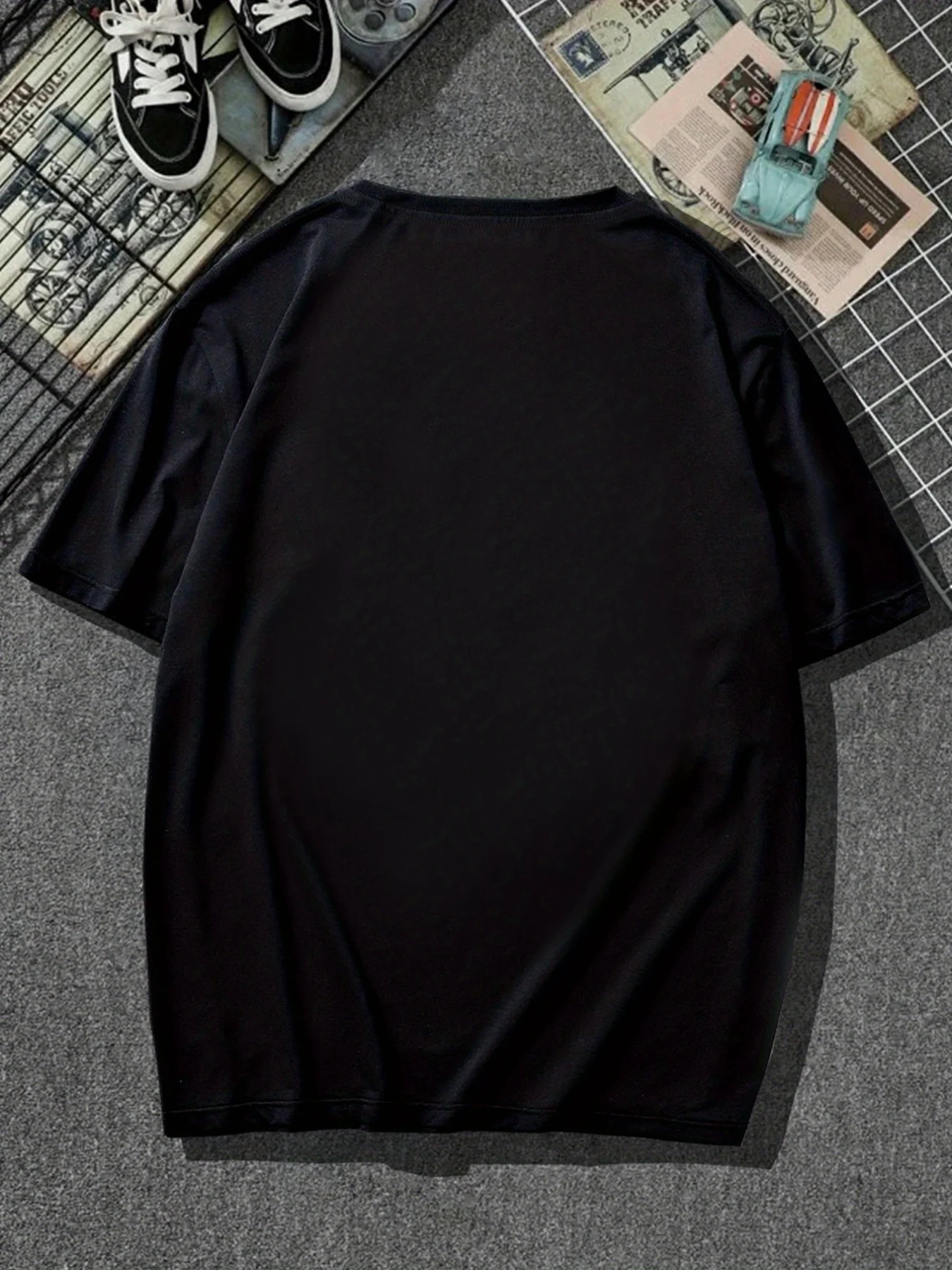 올 시즌 캐주얼 남성 크루넥 티셔츠 - 생기 넘치는 비치 프린트, 편안한 스트레치 원단, 관리 용이