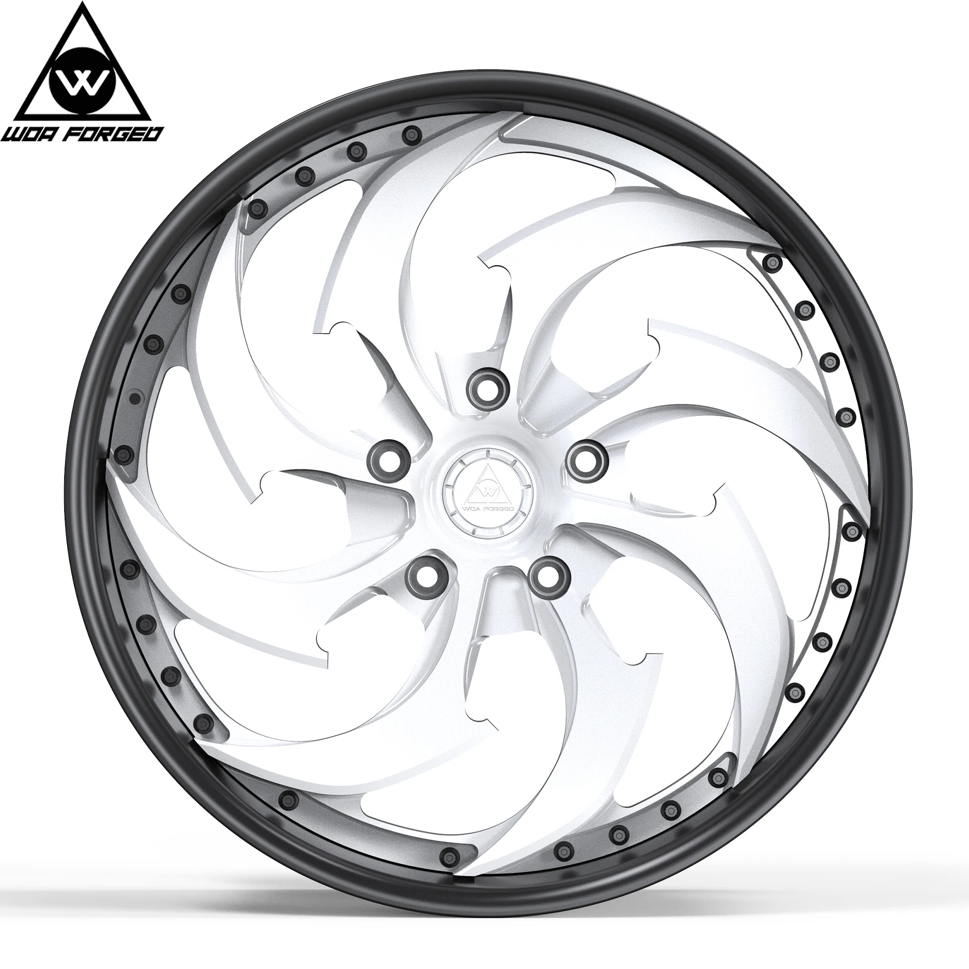 WOAFORGED manufacturer direct 2 piece aluminium alloy forged custom Negative offset color racing car wheel hub