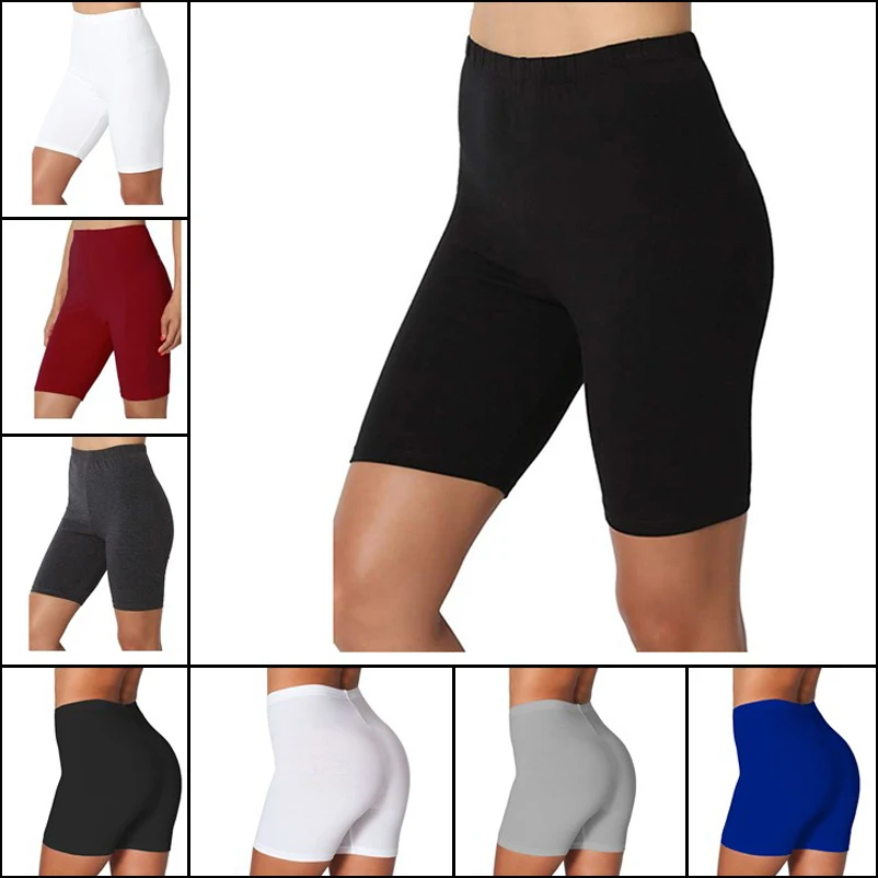 Pantalones cortos finos de Fitness para mujer, pantalones cortos de cintura alta para mujer, parte inferior de motorista, pantalones cortos de ciclismo, ropa de calle ajustada, ropa femenina de verano