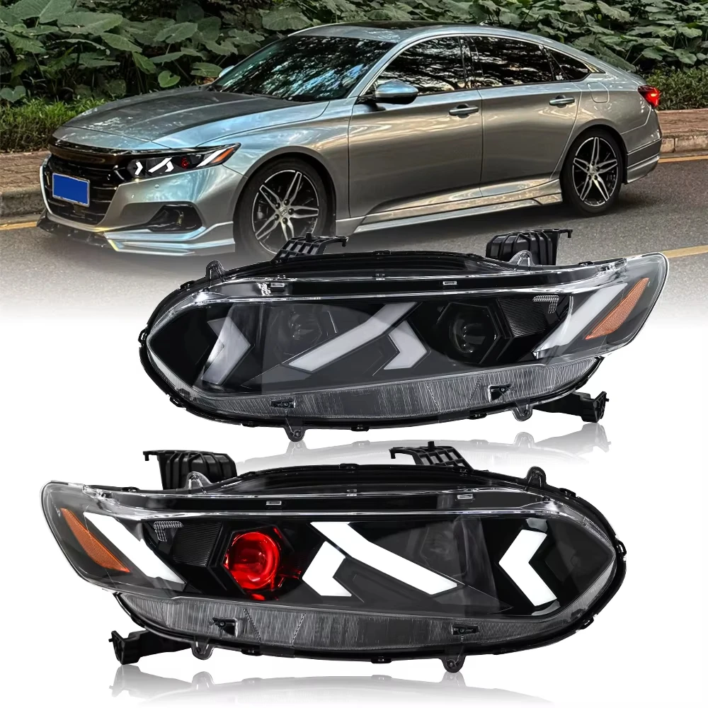 YG-A504-E لمصباح Honda Accord 4door 2018-2022 Exc. كشافات أمامية هجينة/LX/Touring Devil LED Headlight Star Racing Streamer