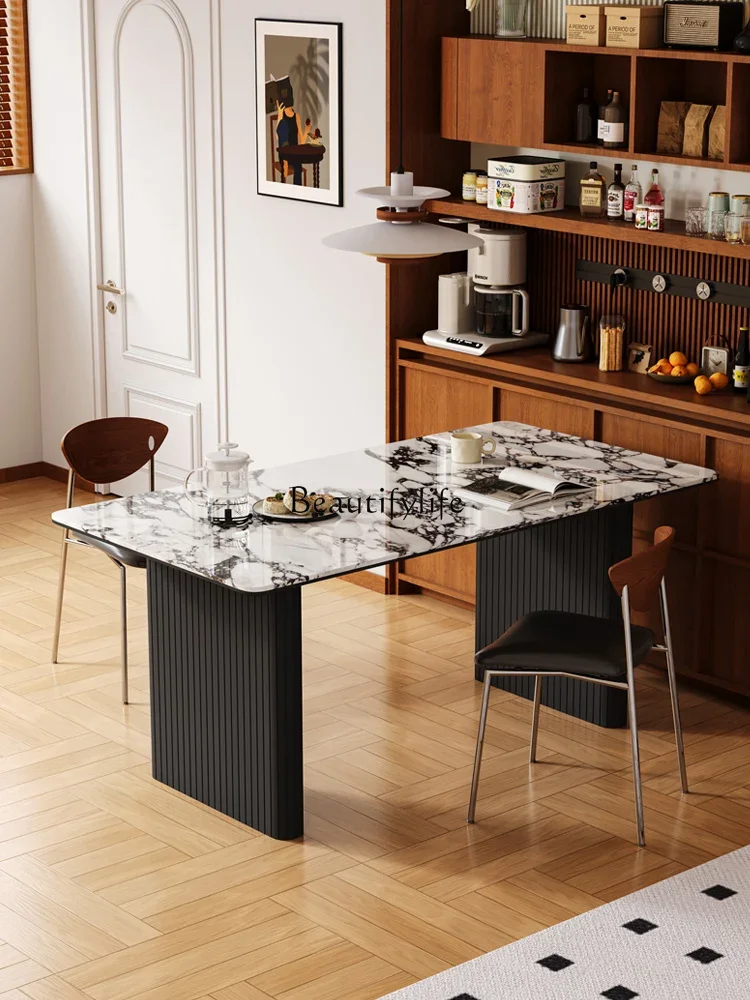 

yj39 Italian Minimalist Marble Dining Table Modern Simple Light Luxury High-end Household Solid Wood