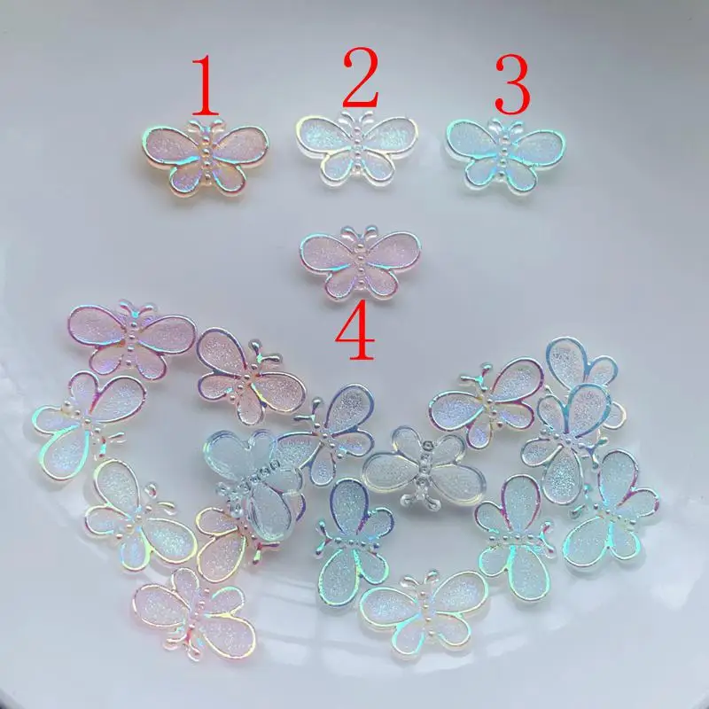 Diy 100 sztuk mieszane kolor piękny kryształ Rhinestone Crystal butterfly dekoracje ślubne materiały do paznokci paznokci dekoracje artystyczne