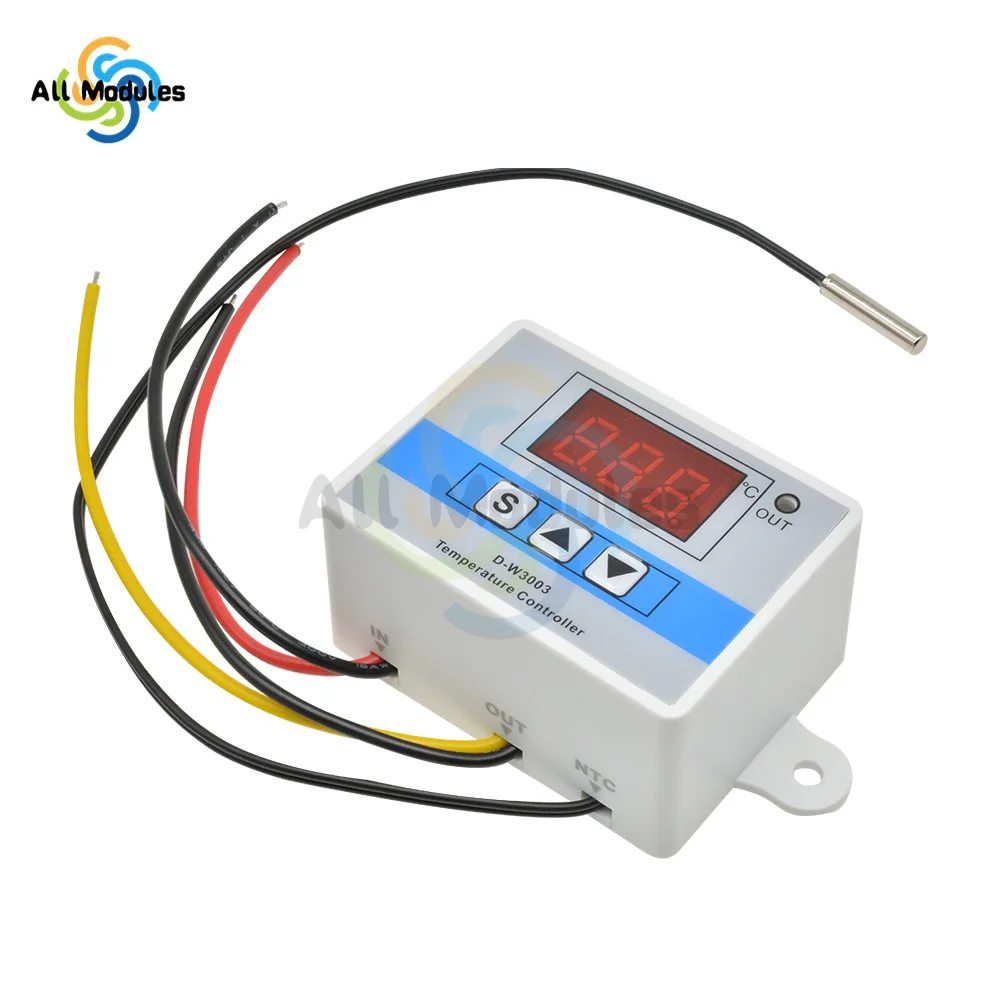 Controlador de Temperatura LED Digital com Termostato, Sonda Sensor NTC, DM-W3001, DM-W3002, W3001, W3002, W3003, DC 12V, 24V, AC 110-220V