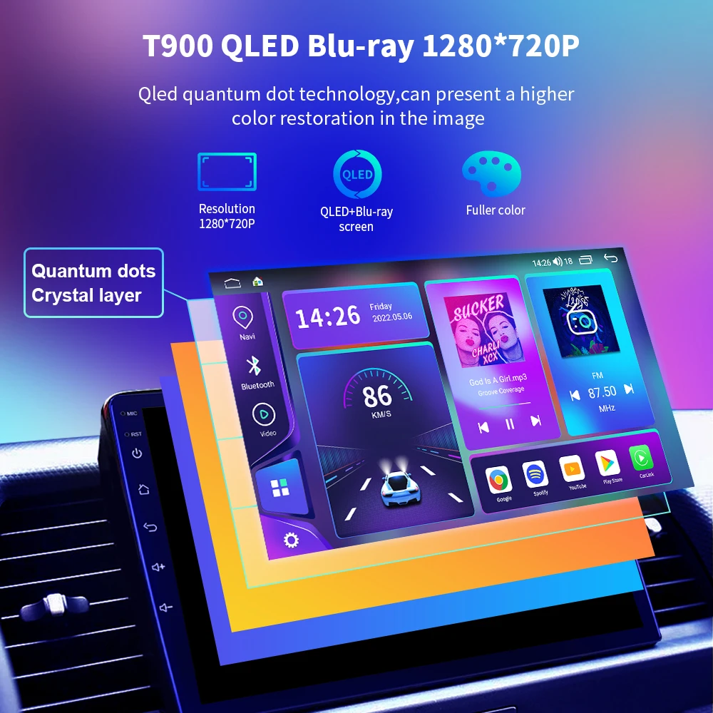 EKIY T900 Blu-ray QLED For Honda Freed 2 2016 - 2020 Car Radio Multimedia Video Player Navigation GPS Auto Android 10 No 2 Din