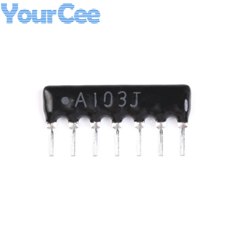 20 Chiếc Nhúng Điện Trở Mạng 1/8W 5% 7 Chân A07-103JP 10K A07-472JP 4K7 A07-102JP 1K ohm