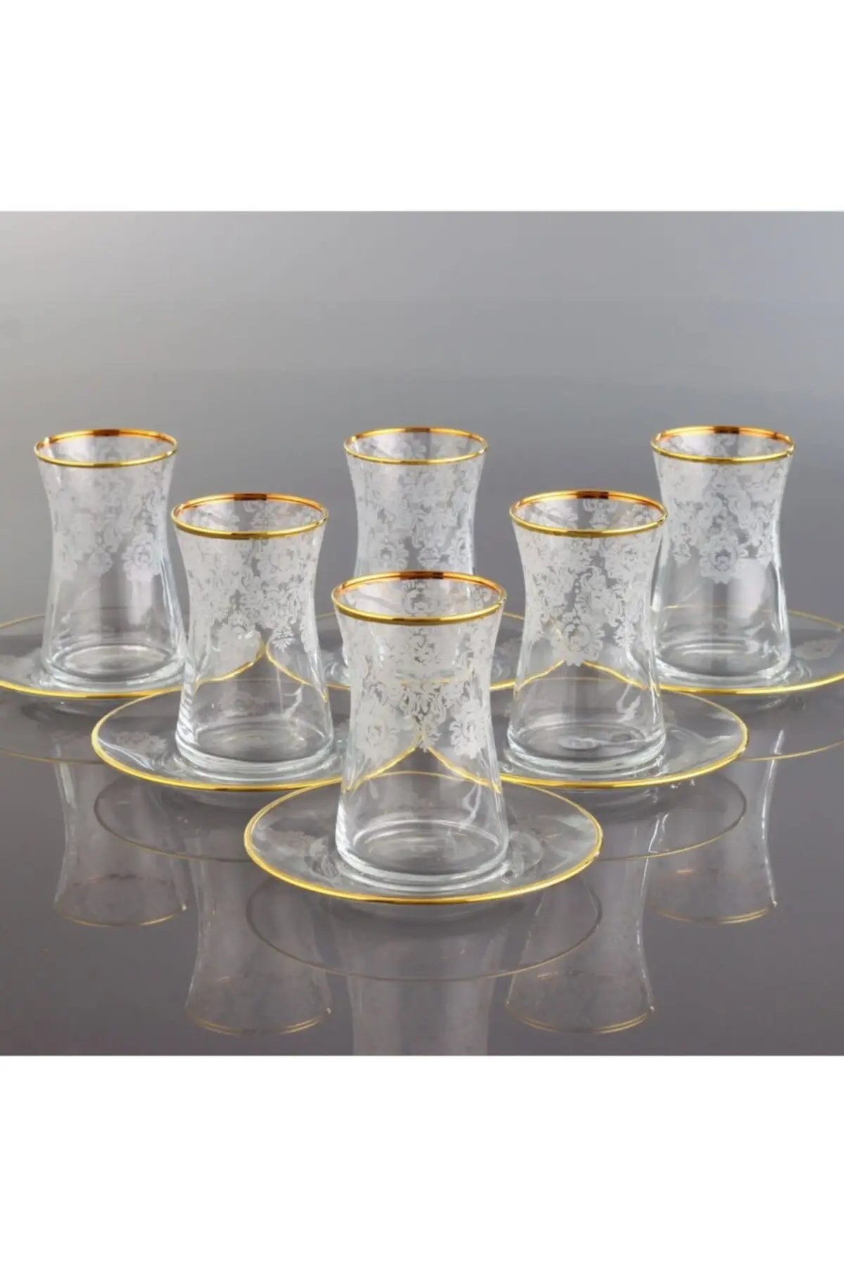 

Uras Helana 6 Personality Tea Cup Kit-gold Turkish Tea Cup Glass Cup