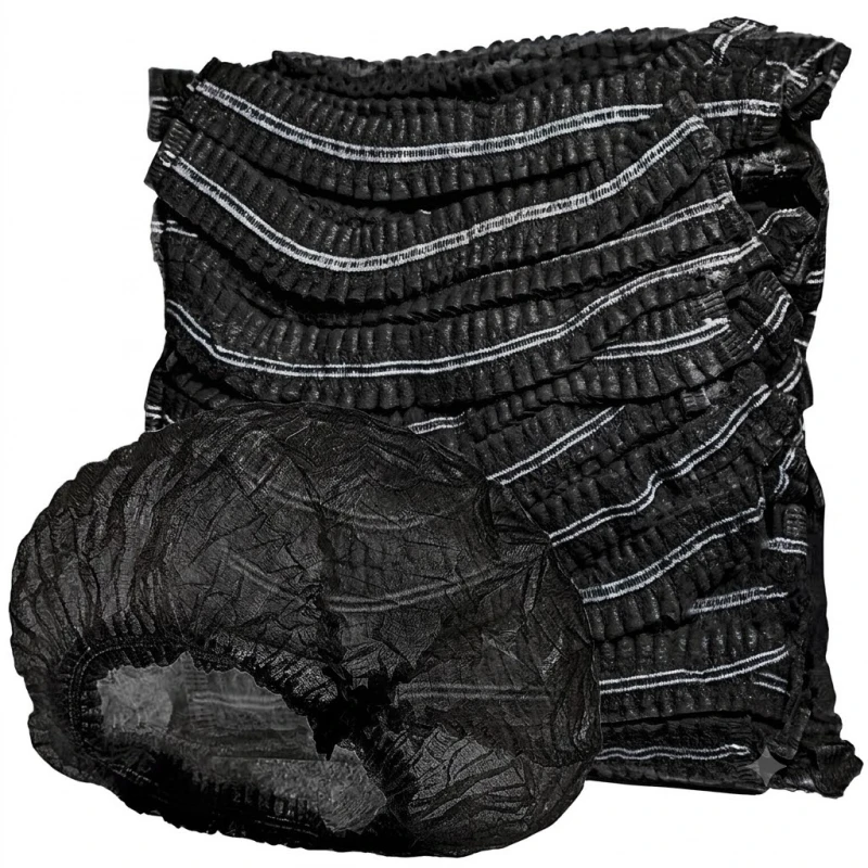 100 Stück Einweg-Haarnetze 21" Elastisches Haarnetz Staubkappe aus Vliesstoff für Damen, Dusche, Salon, Spa, Lebensmittelservice, Küche, Kopfbedeckungen – Detail 6