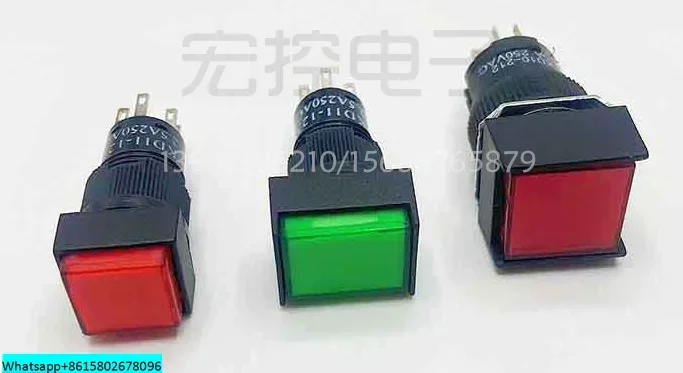 KD10-112 square button switch with indicator light, factory stock