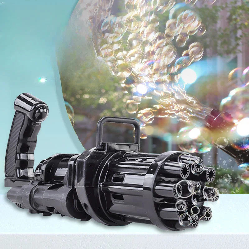 10 fori automatico Gatling Bubble Machine ventilatore elettrico sapone Water Maker pistola per bambini Summer Beach Outdoor Kids Toys