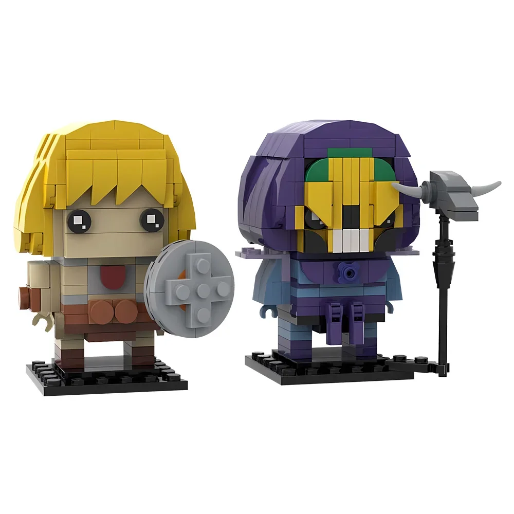 Gobricks MOC كلاسيكي أنيمي Brickheadz اللبنات الصلب رجل الهيكل العظمي عمل شخصية الطوب تجميعها لعبة الأطفال هدية