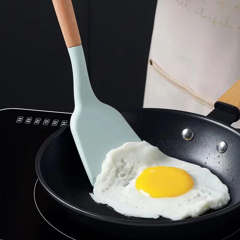 Silicone Kitchenware Cooking Utensils Spatula Turner Beef Meat Egg Kitchen Scraper Wide Pizza Shovel Non-stick Cooking Tool