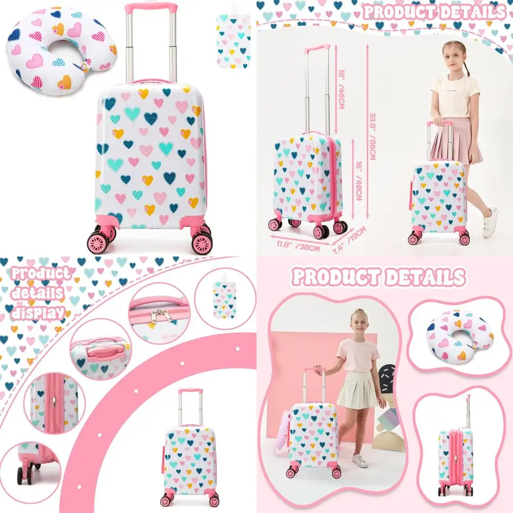 

Комплект чемоданов из двух предметов для девочек с твердой поверхностью и чемоданом на колесиках для путешествий для малышей