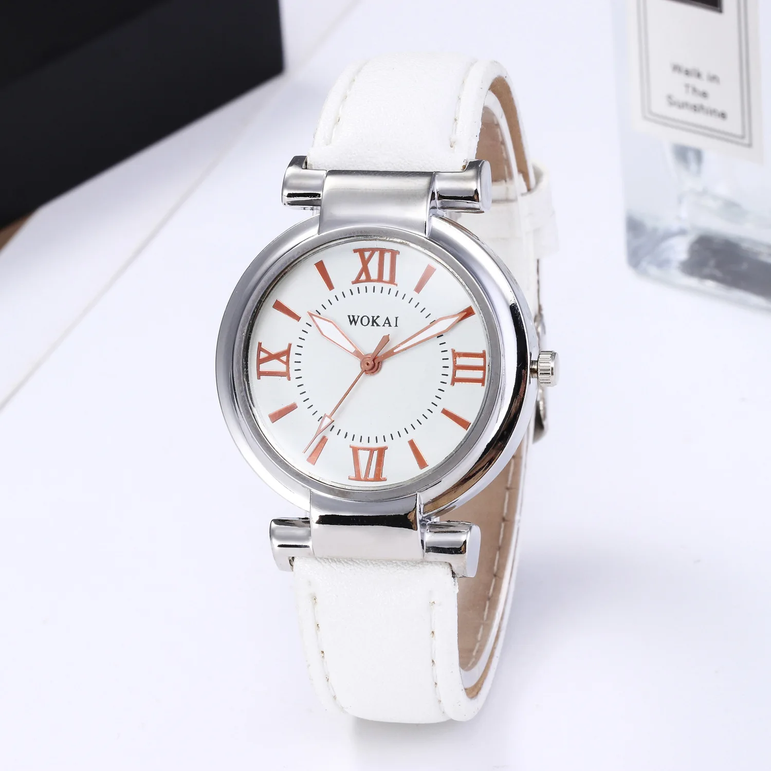 

WOKAI Watch Women Fashion Casual Watches Leather Band Quartz Wristwatches Ladies Gifts Cheap Price Dropshipping Montre Femme