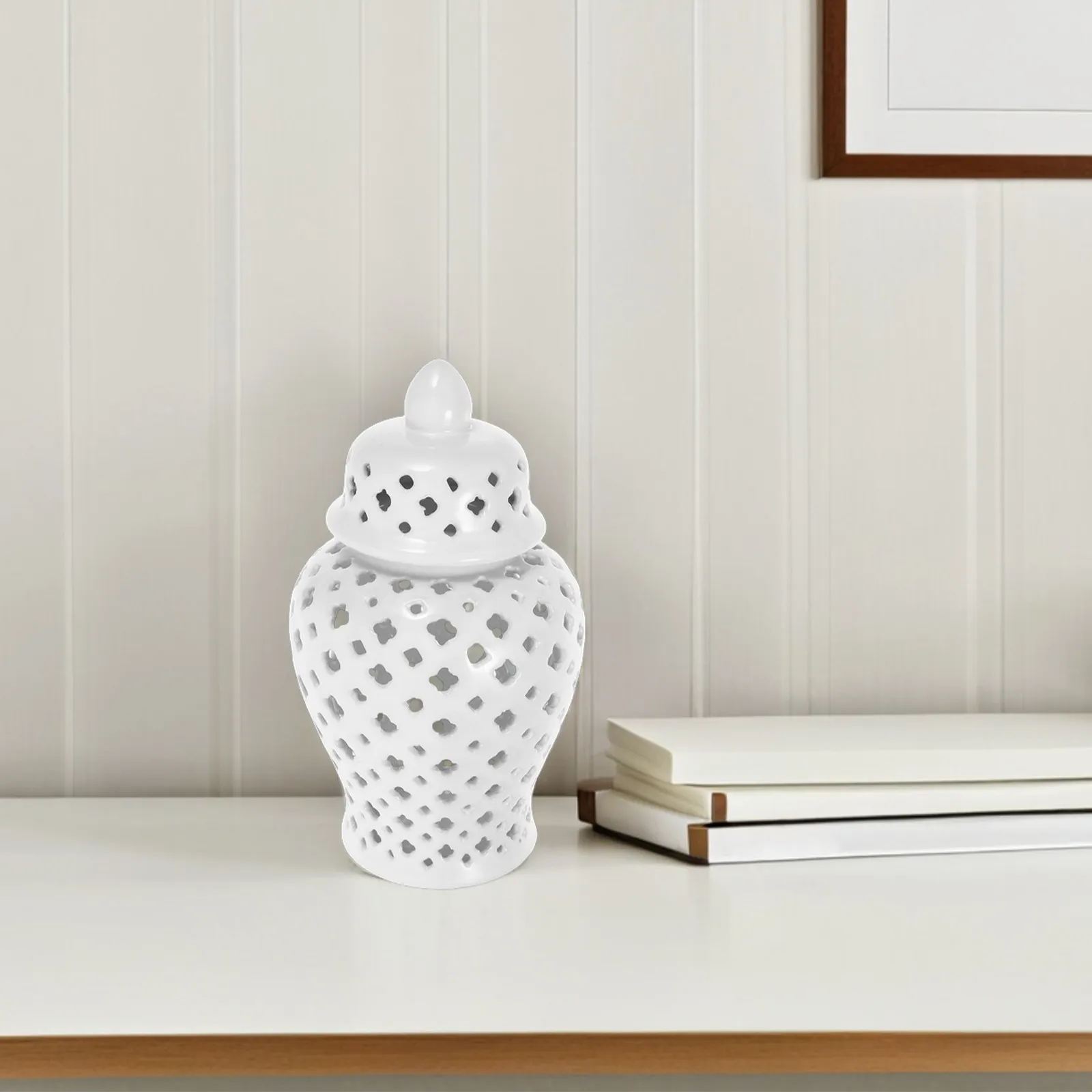 

Китайская керамическая полая ваза-кувшин с изысканной отделкой, товары для дома, настольная ваза для цветов, полая ваза-кувшин