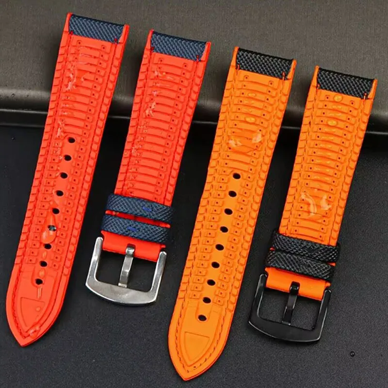 Nylon Silicone Rubber Watch Strap For Breitling Avenger‌ Mido Multifort Citizen Blue Angels‌ Band Universal Bracelet 20mm 22mm view 5