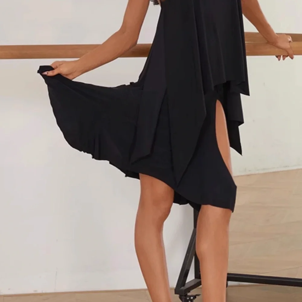 라틴 댄스 드레스 연꽃 디자인 스커트 여성 라틴 댄스 의상 벨리 탱고 공연 의상