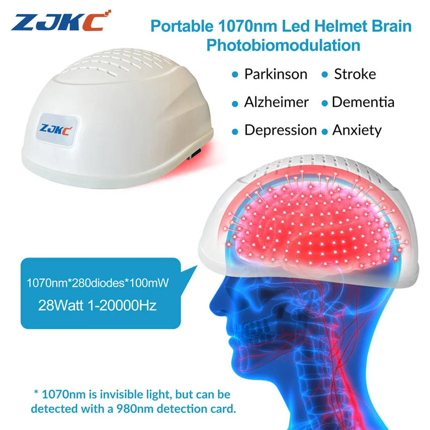 

1070nm Led Infrared Light Therapy Helmet for Stroke Disease Treatment Parkinson Alzheimer Brain Photobiomodulation