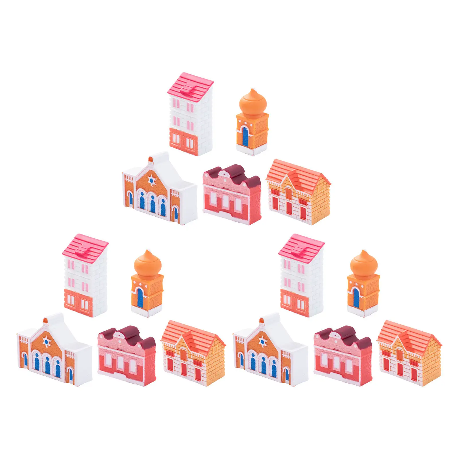 15Pcs Miniature Fairy House Resin Village Buildings for Fairy Garden Outdoor Decorations Micro Landscape Accessories Terrarium