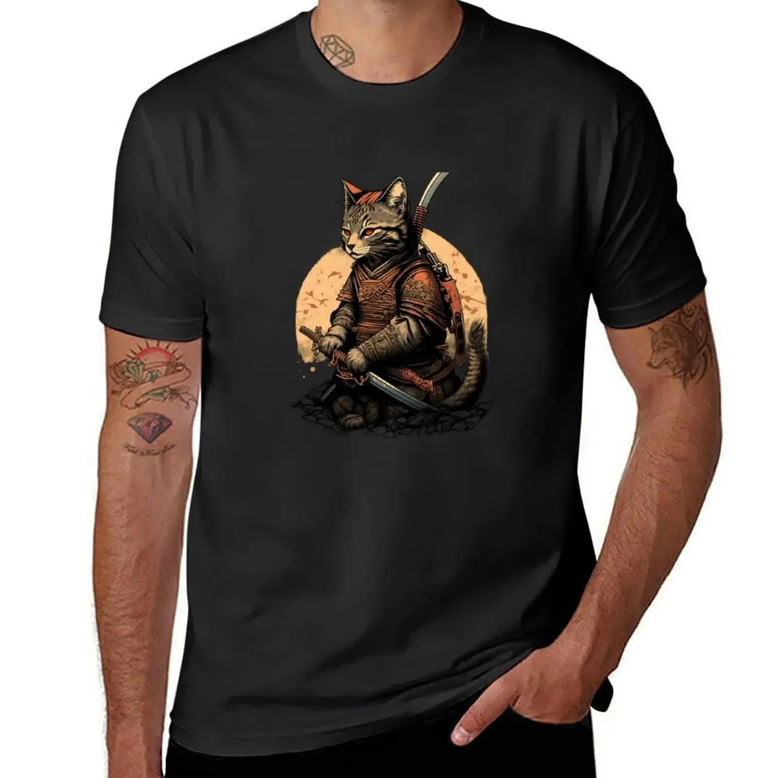 Katuna, Japanese Samurai Cat #2 T-Shirt boys whites cute clothes anime t shirts graphic shirts mens graphic t-shirts anime